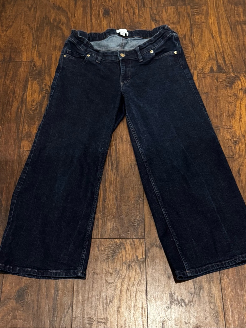H&M Mama Maternity Dark Wash Wide Leg Jeans Size M